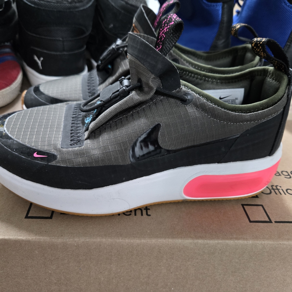 Nike Black and Pink Slip-On Sneakers